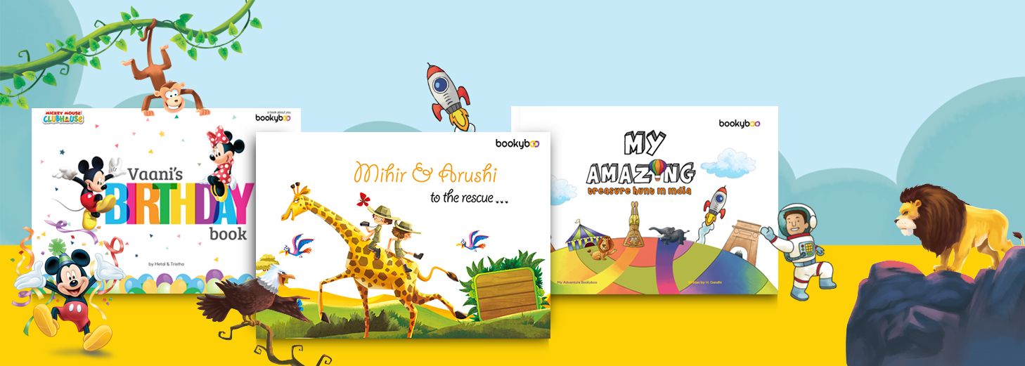 siblings reading their perosnliased book